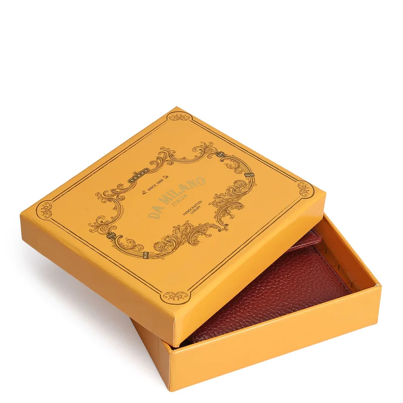 Da Milano Cherry Wax Leather Ladies Wallet - Cherry for Women | Best Price UAE